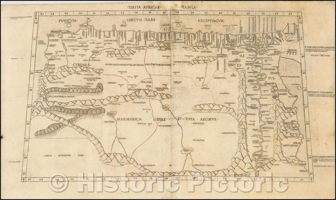 Historic Map - Tertia Africae Tabula, 1478, Claudius Ptolemy - Vintage Wall Art