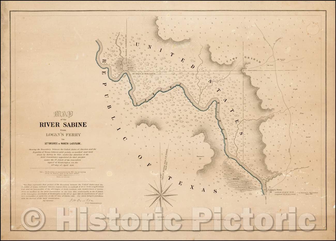 Historic Map - The Official Maps Establishing The of the Republic of Texas, The Maps of The International Boundary Survey Between The Republic of Texas, 1840 v1