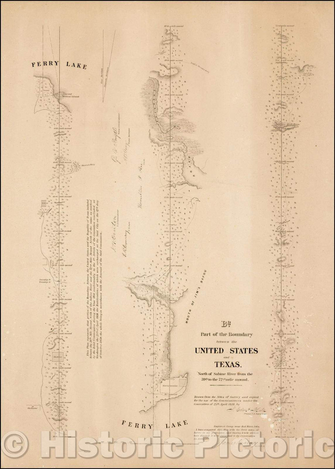 Historic Map - The Official Maps Establishing The of the Republic of Texas, The Maps of The International Boundary Survey Between The Republic of Texas, 1840 v2