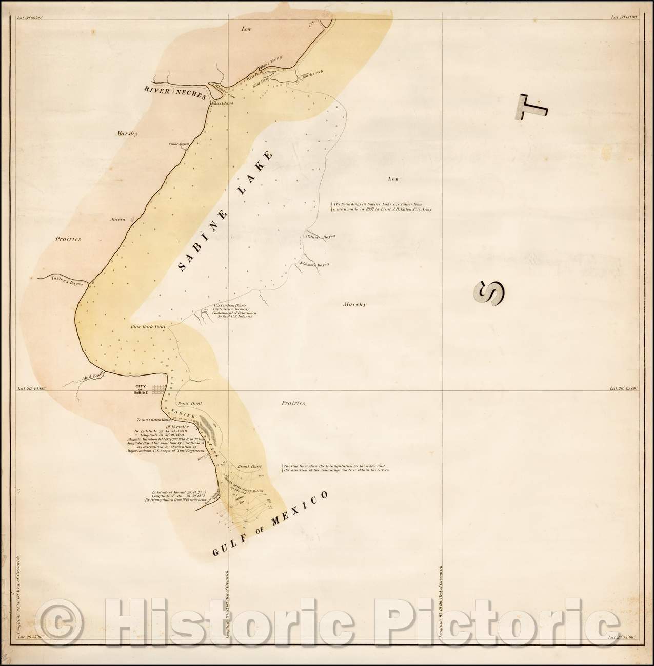 Historic Map - The Official Maps Establishing The of the Republic of Texas, The Maps of The International Boundary Survey Between The Republic of Texas, 1840 v3