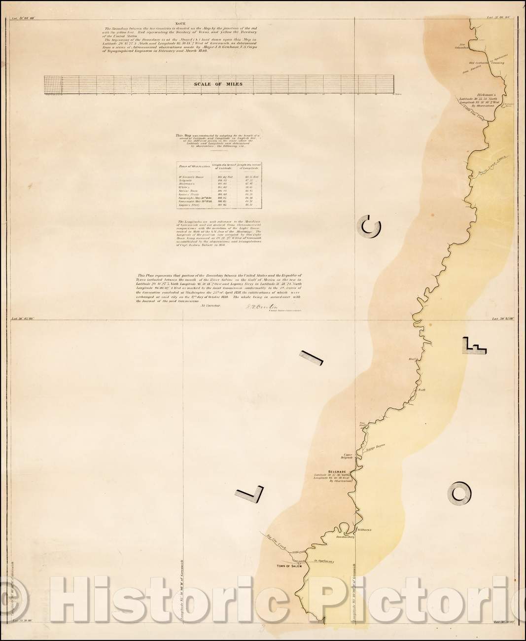 Historic Map - The Official Maps Establishing The of the Republic of Texas, The Maps of The International Boundary Survey Between The Republic of Texas, 1840 v5