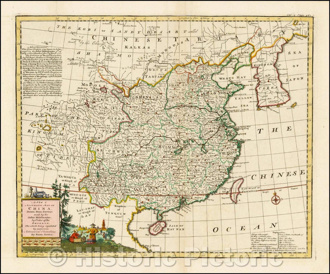 Historic Map - A New & Accurate Map of China, 1744, Emanuel Bowen v1