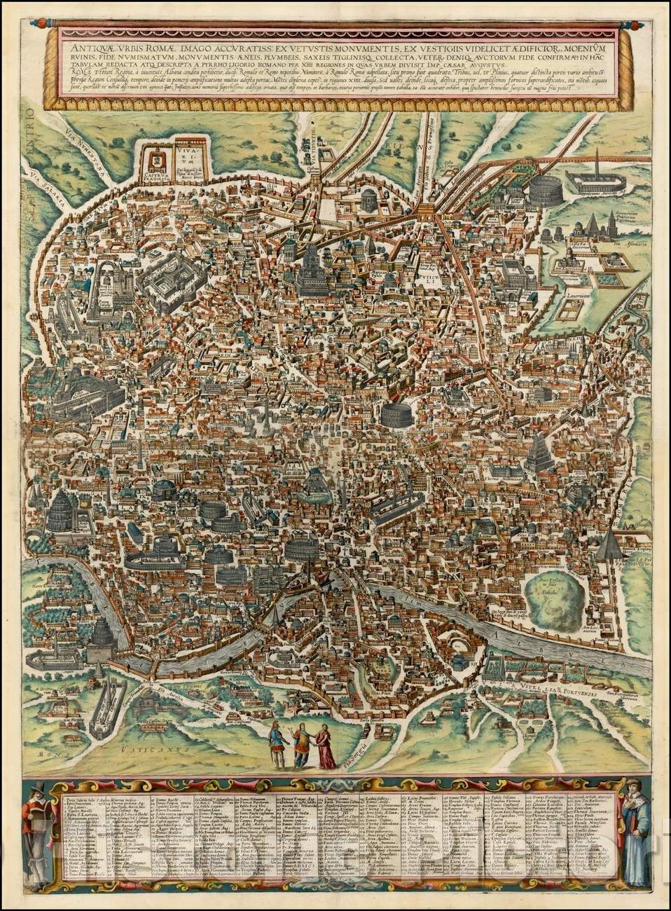 Historic Map - Antiquae Urbis Romae Imago Accuratiss: Ex Vetustis Monumentis, Ex Vetigiis :: Ancient Rome image Accuratiss: From Ancient Tombs, Vetigiis, 1588 - Vintage Wall Art