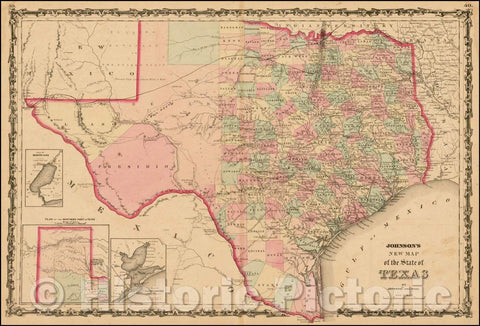 Historic Map - Johnson's New Map of the State of Texas, 1862, Benjamin Ward v2