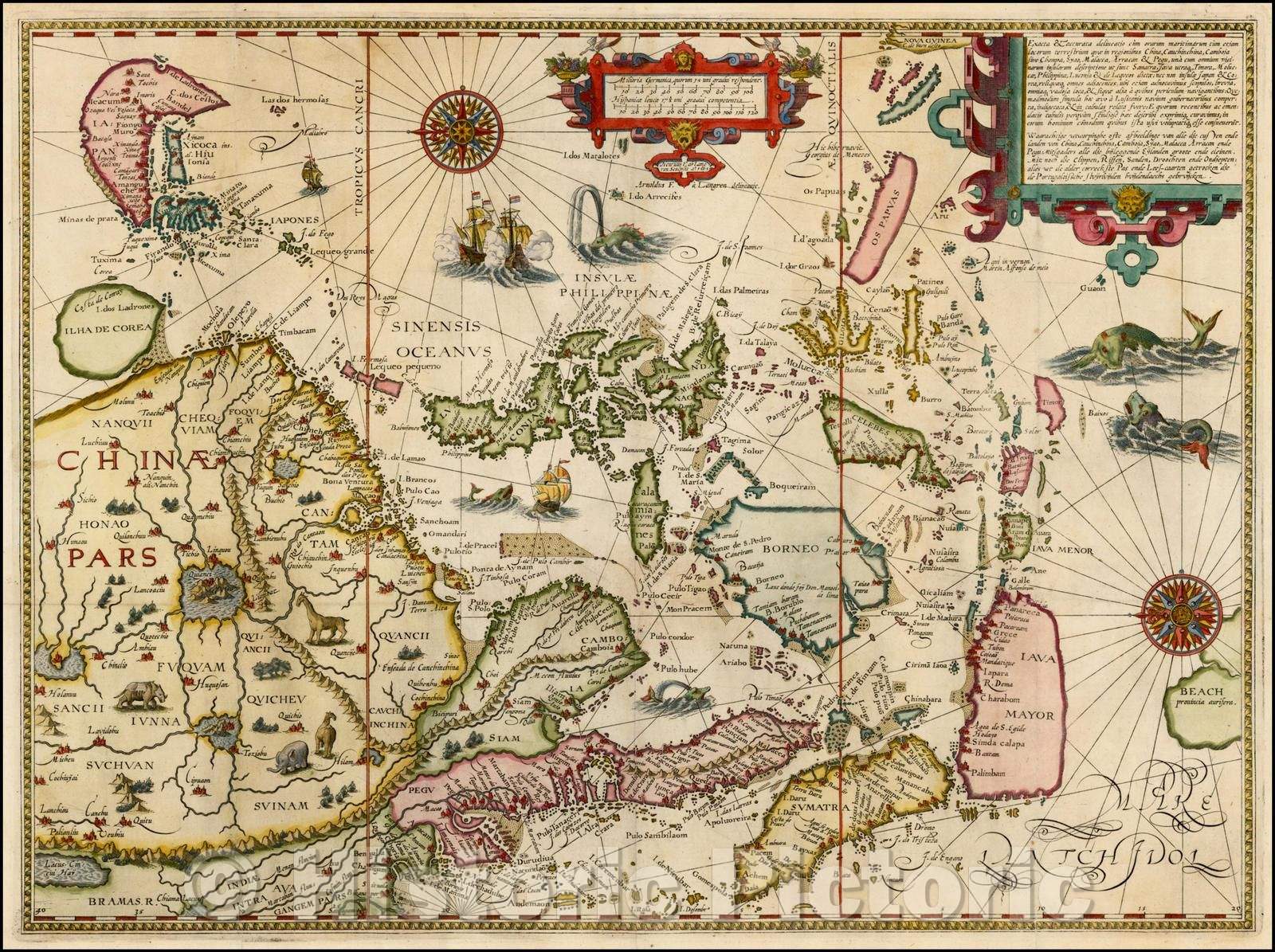 Historic Map - Exacta & Accurata Delineatio cum Orarum Maritimarum tum etjam locorum terrestrium quae in Regionibus China, 1596, Jan Huygen Van Linschoten v1