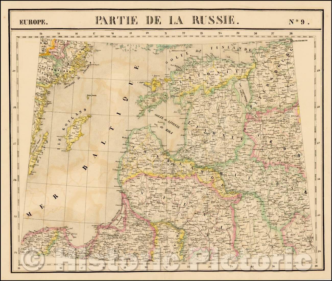 Historic Map - Europe: Finland, the Baltic and Gulf of Finland and south to the province of Vilna and contiguous parts of Poland and Russia, 1825 - Vintage Wall Art