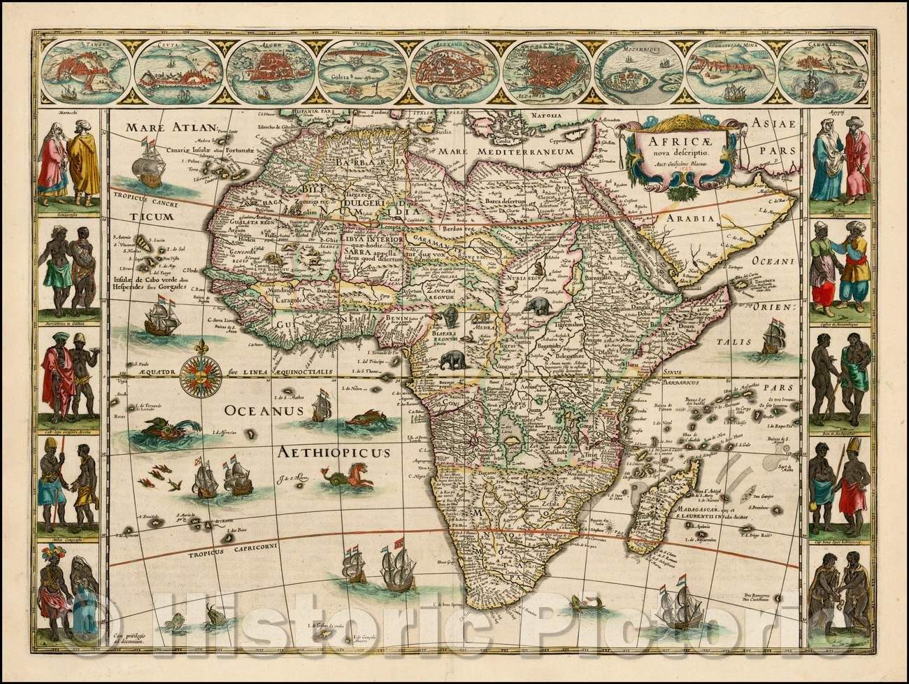 Historic Map - Africae nova descriptio, 1642, Willem Janszoon Blaeu v2