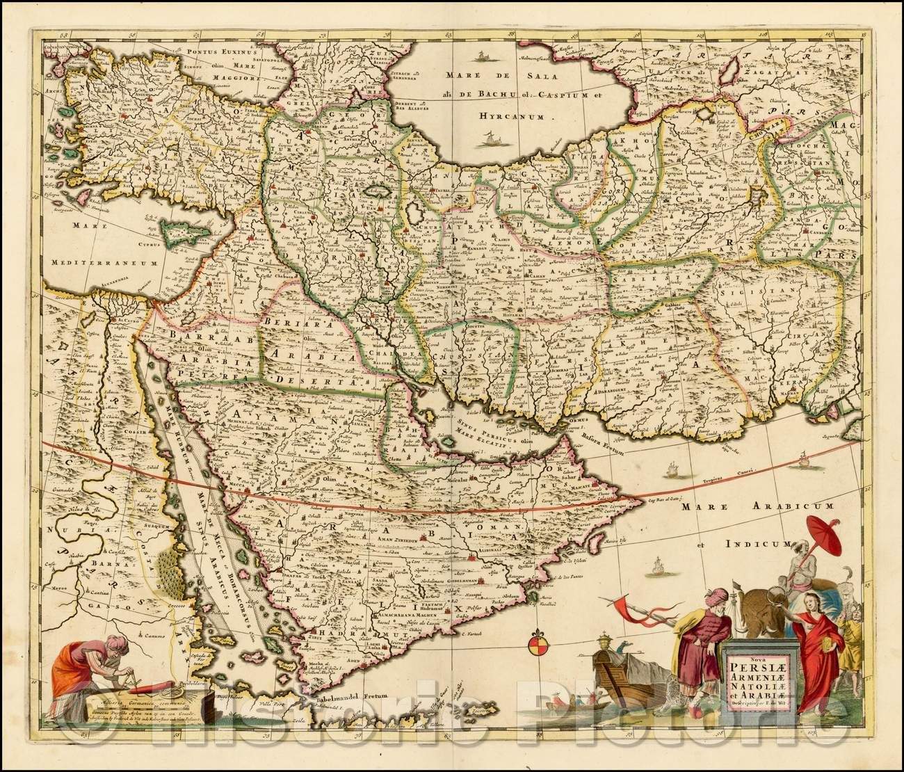 Historic Map - Nova Persiae Armeniae Natoliae et Arabiae shows Cyprus, 1680, Frederick De Wit v4