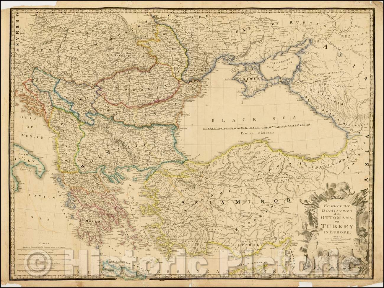 Historic Map - European Dominions of the Ottomans or Turkey in Europe, 1842, James Wyld - Vintage Wall Art