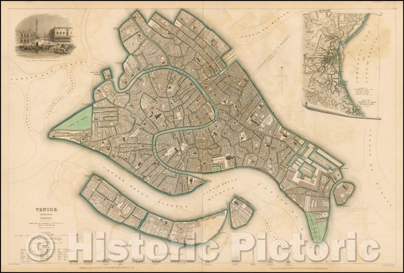 Historic Map - Venice Venezia. Venedig, 1838, SDUK v4