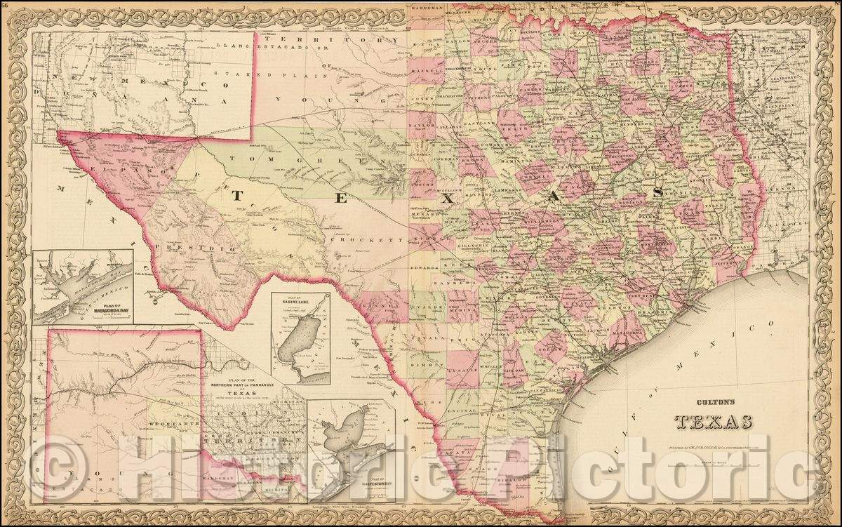 Historic Map - Colton's Texas, 1873, G.W. & C.B. Colton v2