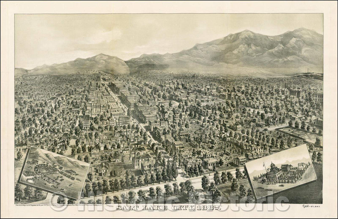 Historic Map - Salt Lake City, 1887, Augustus Gast v2