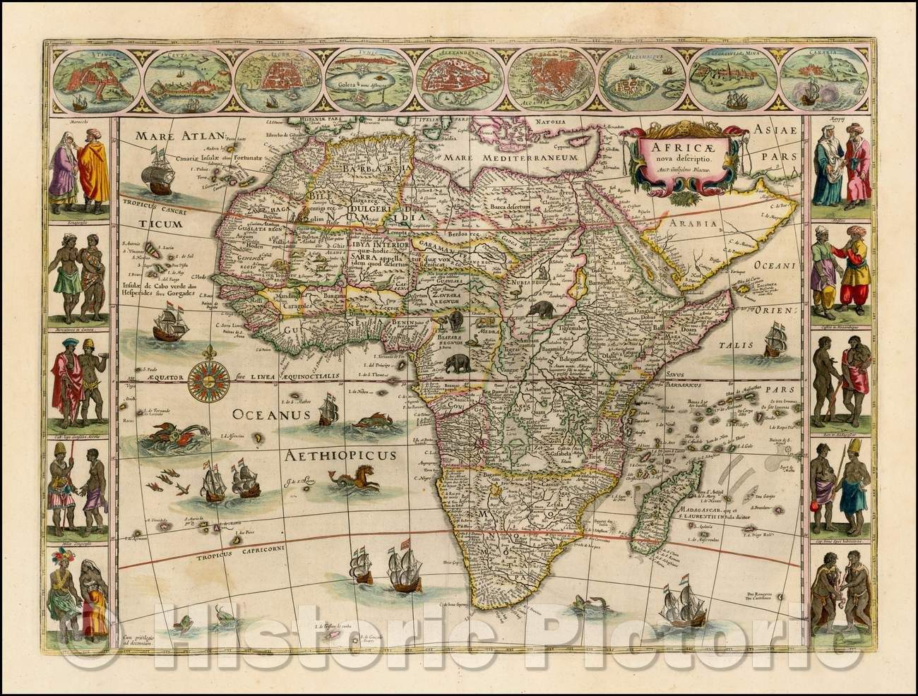 Historic Map - Africae nova descriptio, 1640, Willem Janszoon Blaeu v2