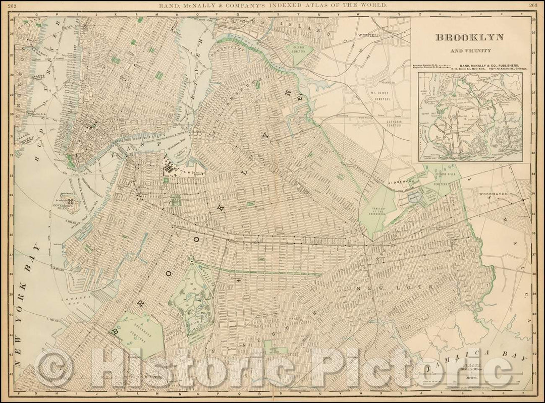 Historic Map - Map of Brooklyn and Vicinity, 1898, Rand McNally & Company v1