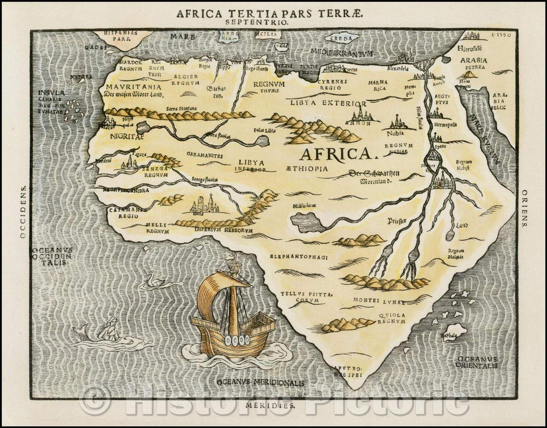 Historic Map - Africa Tertia Pars Terr? 1581, Heinrich Bunting - Vintage Wall Art