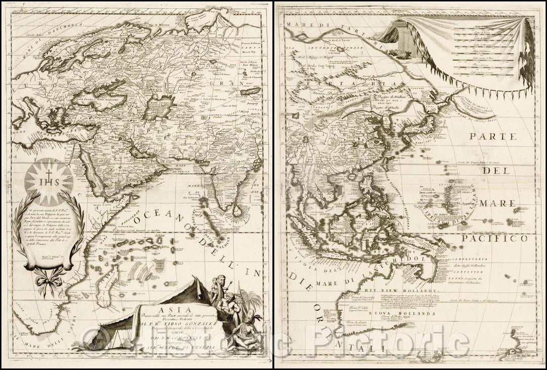 Historic Map - Asia Divisa nelle sue Parti secondo lo stato presente, 1690, Vincenzo Maria Coronelli v1