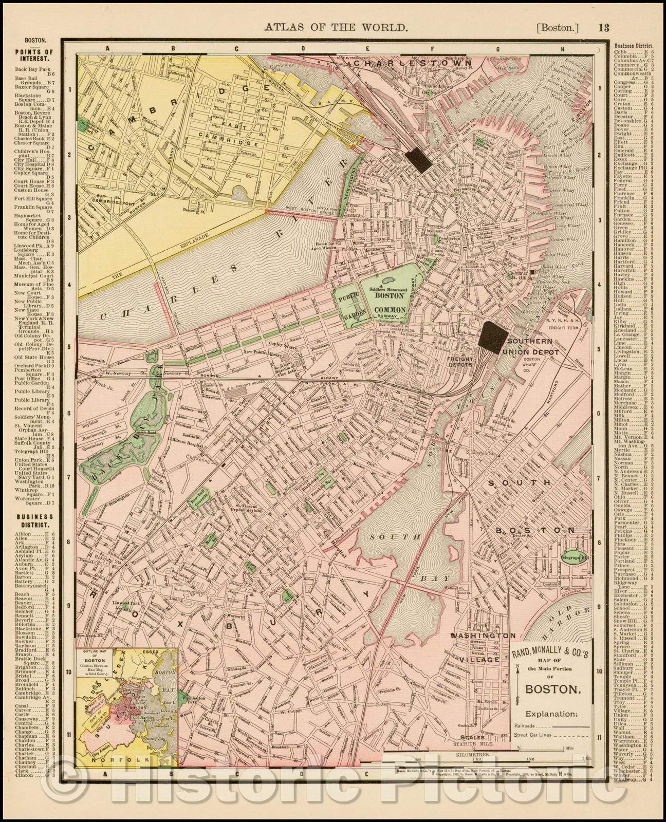 Historic Map - Map of the Main Portion of Brooklyn, 1895, Rand McNally & Company v2