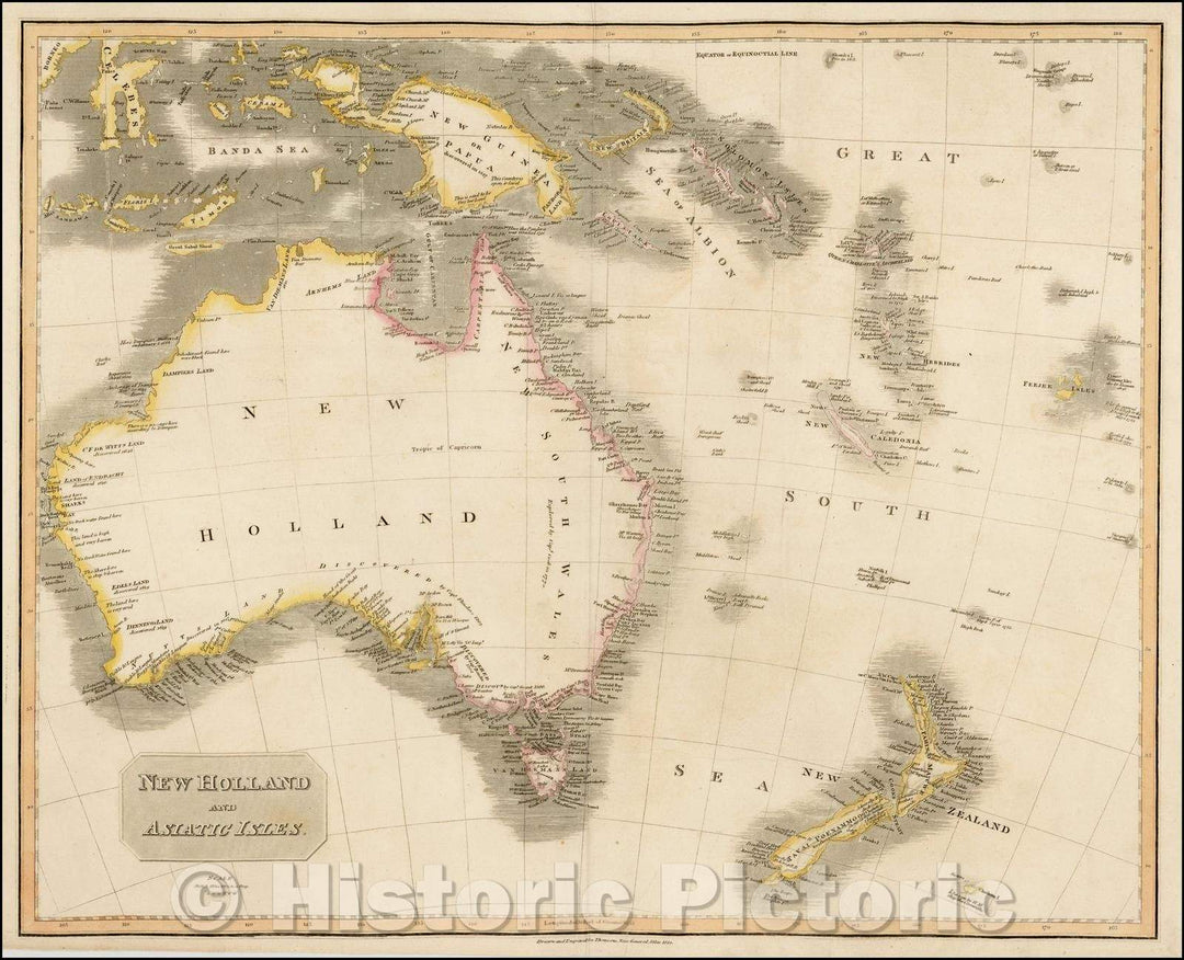 Historic Map - New Holland and Asiatic Isles, 1814, John Thomson v1