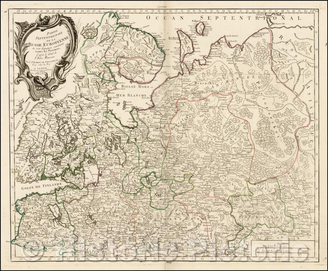 Historic Map - Partie Septentrionale De La Russie Europeenne ou sont distinguees exacteme, 1776 - Vintage Wall Art