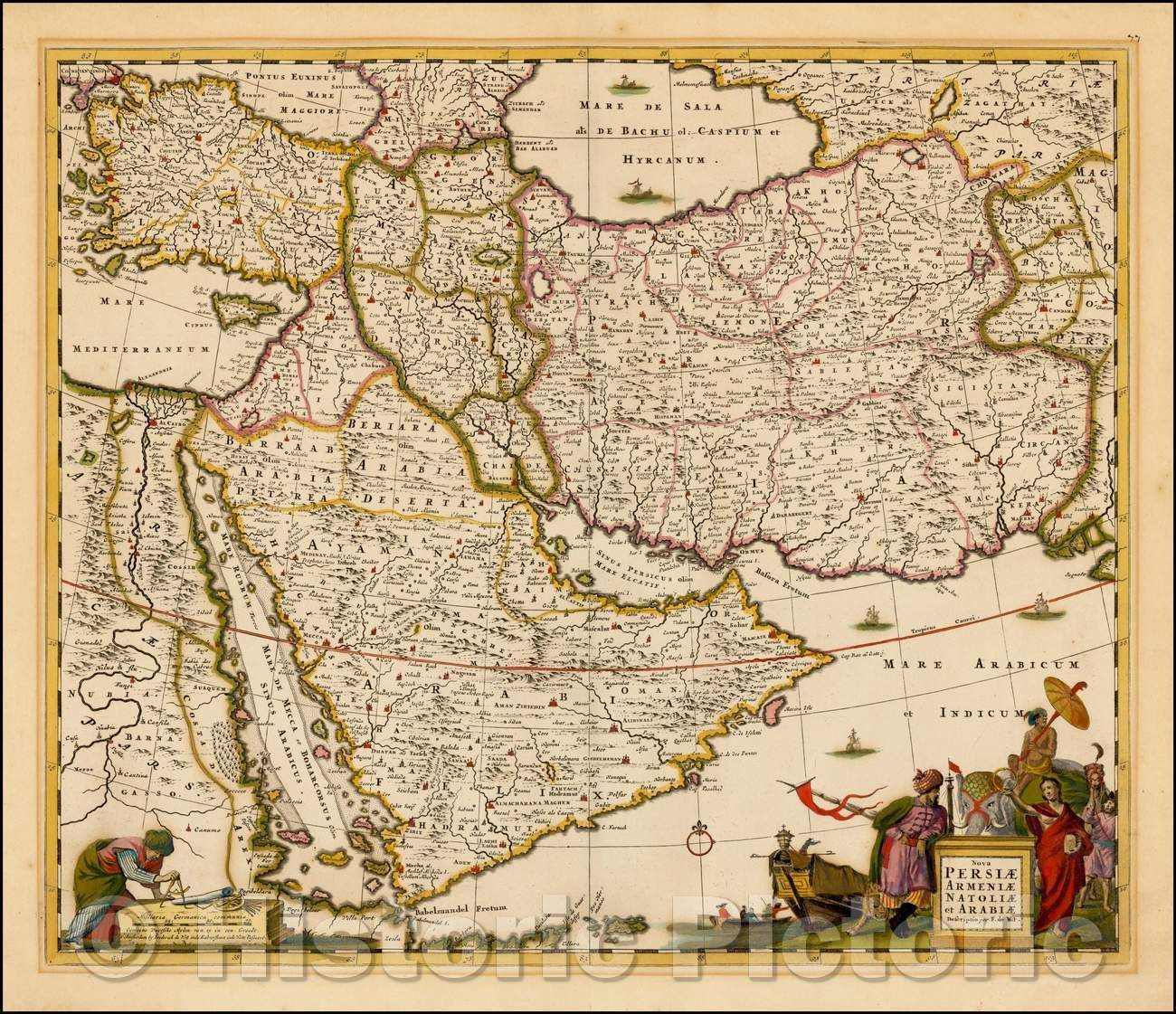 Historic Map - Nova Persiae Armeniae Natoliae et Arabiae shows Cyprus, 1680, Frederick De Wit v5