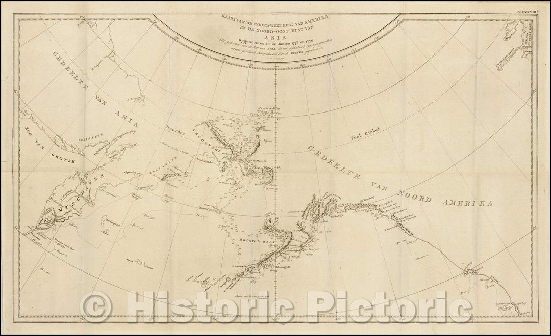 Historic Map - Kaart van de Noord-West Kust van Amerika en de Noord-Oost Kust van Asia. :: The North West Coast of America and the North East Coast of Asia, 1795 - Vintage Wall Art