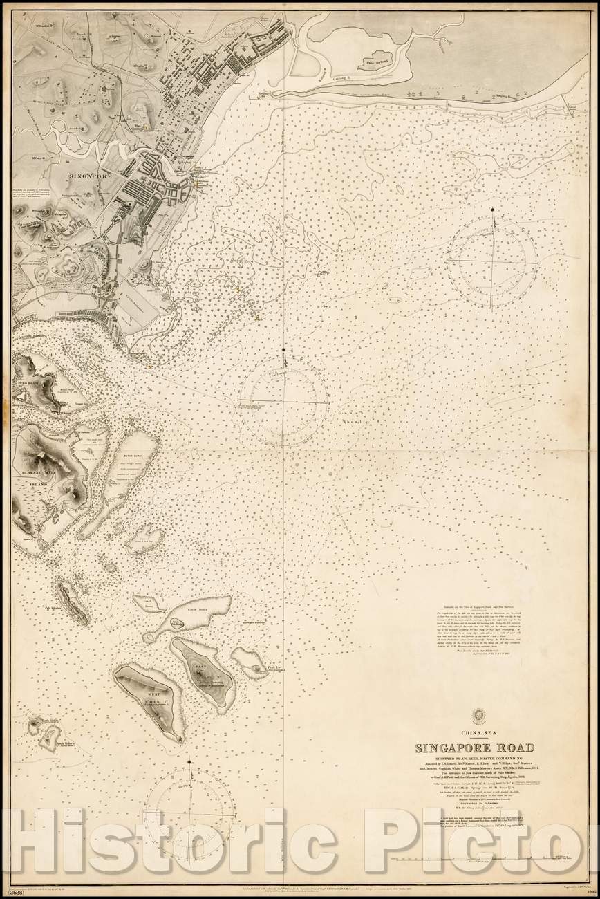 Historic Map - Singapore Road Surveyed, 1892, British Admiralty - Vintage Wall Art