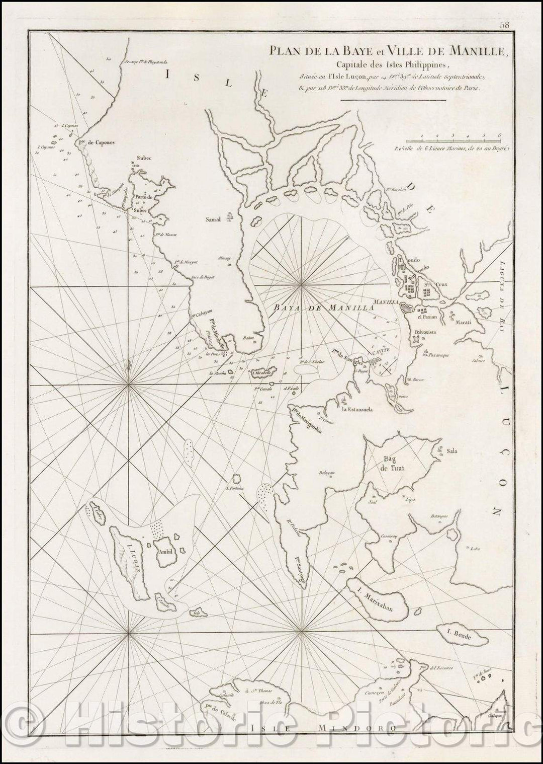 Historic Map - Plan de la Baye et Ville de Manille, Capitale des isles Philippines :: Plan of the Bay and City of Manila, Philippines islands, 1775 - Vintage Wall Art