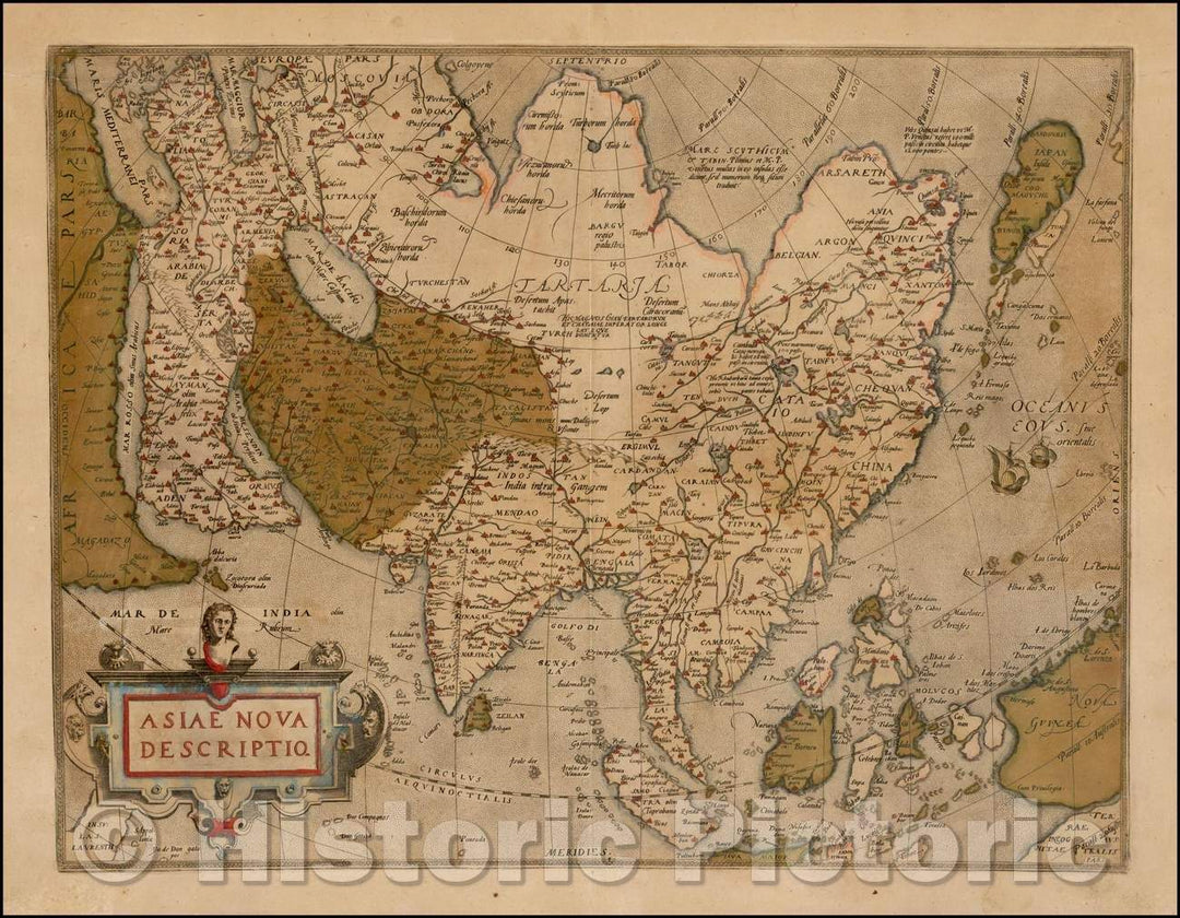 Historic Map - Asiae Nova Descriptio, 1579, Abraham Ortelius - Vintage Wall Art