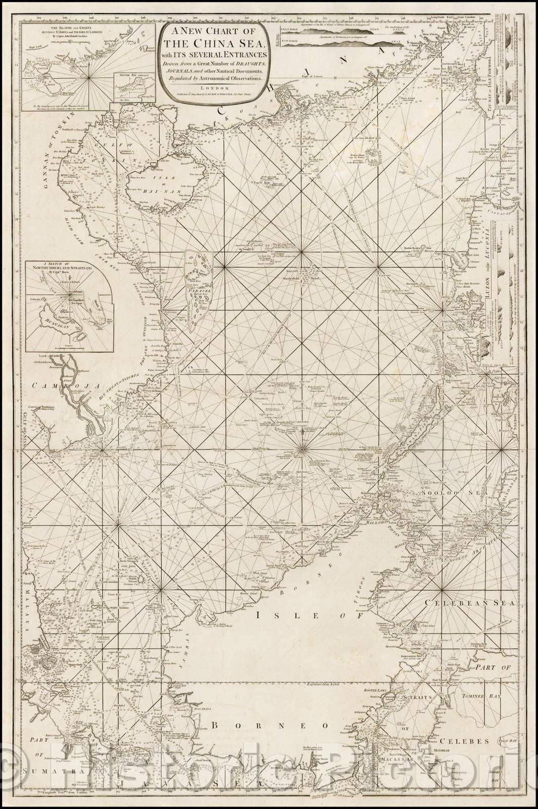 Historic Map - A New Chart of the China Sea, with its Several Entrances, 1802, Laurie & Whittle - Vintage Wall Art