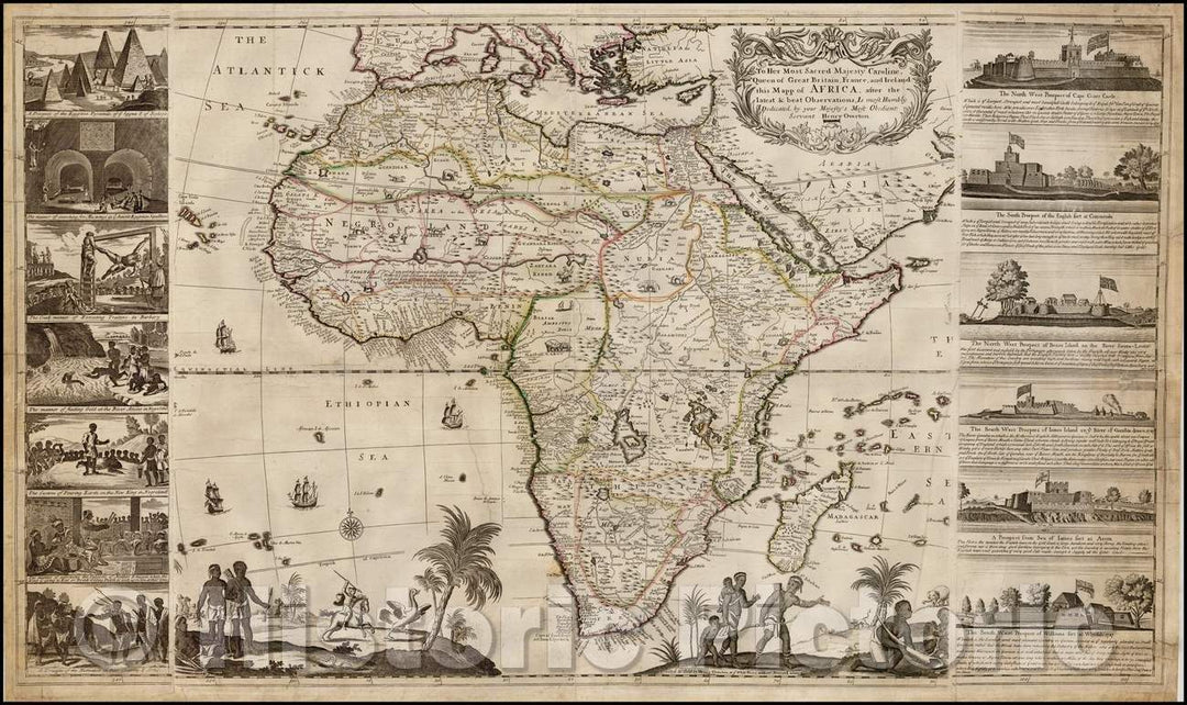 Historic Map - Map of Africa, after the latest Observations, 1730, Henry Overton - Vintage Wall Art