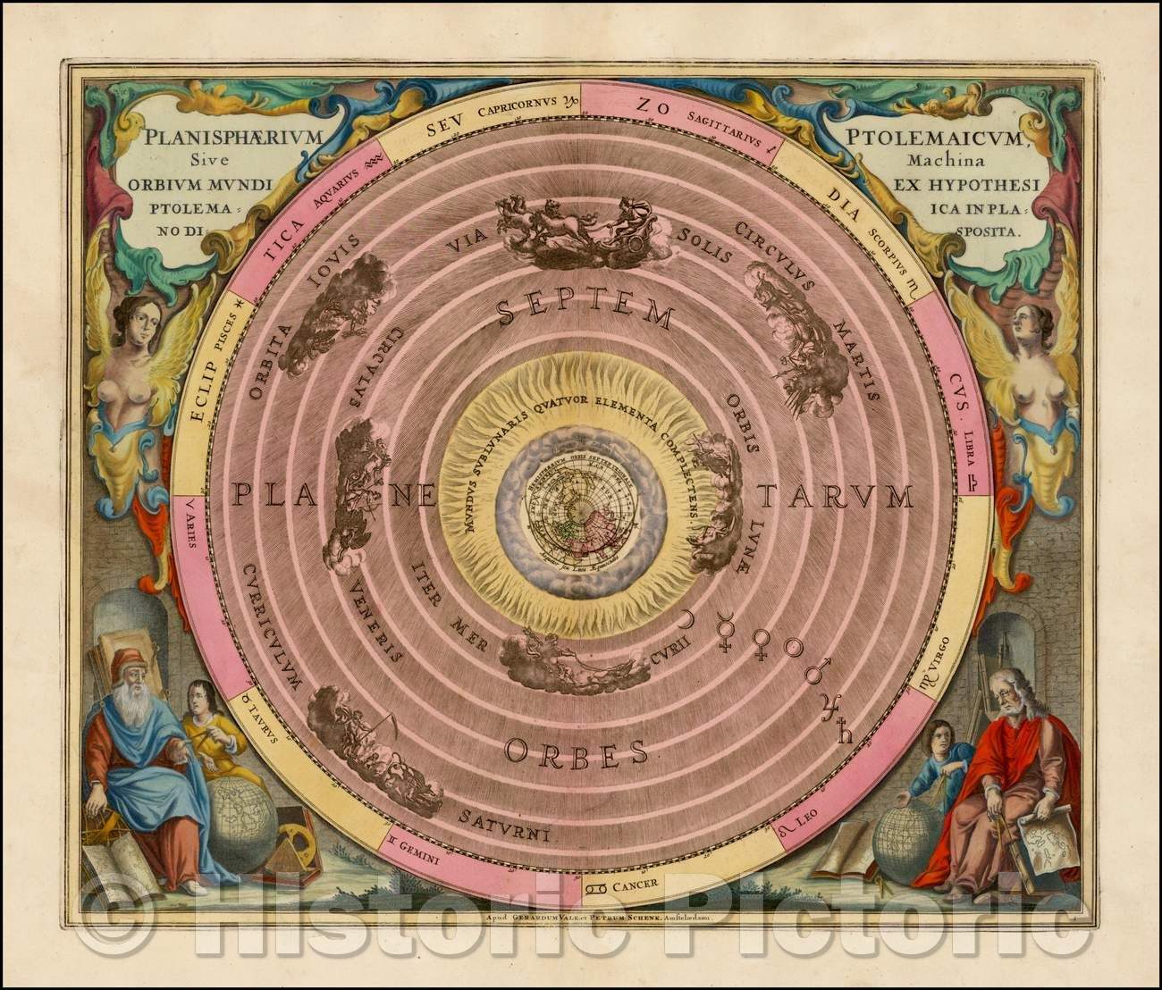 Historic Map - Planisphaerium Ptolemaicum, Sive Machina Orbium Mundi Ex Hypothesi Ptolemaica In Planno Disposita, 1660, Andreas Cellarius v1