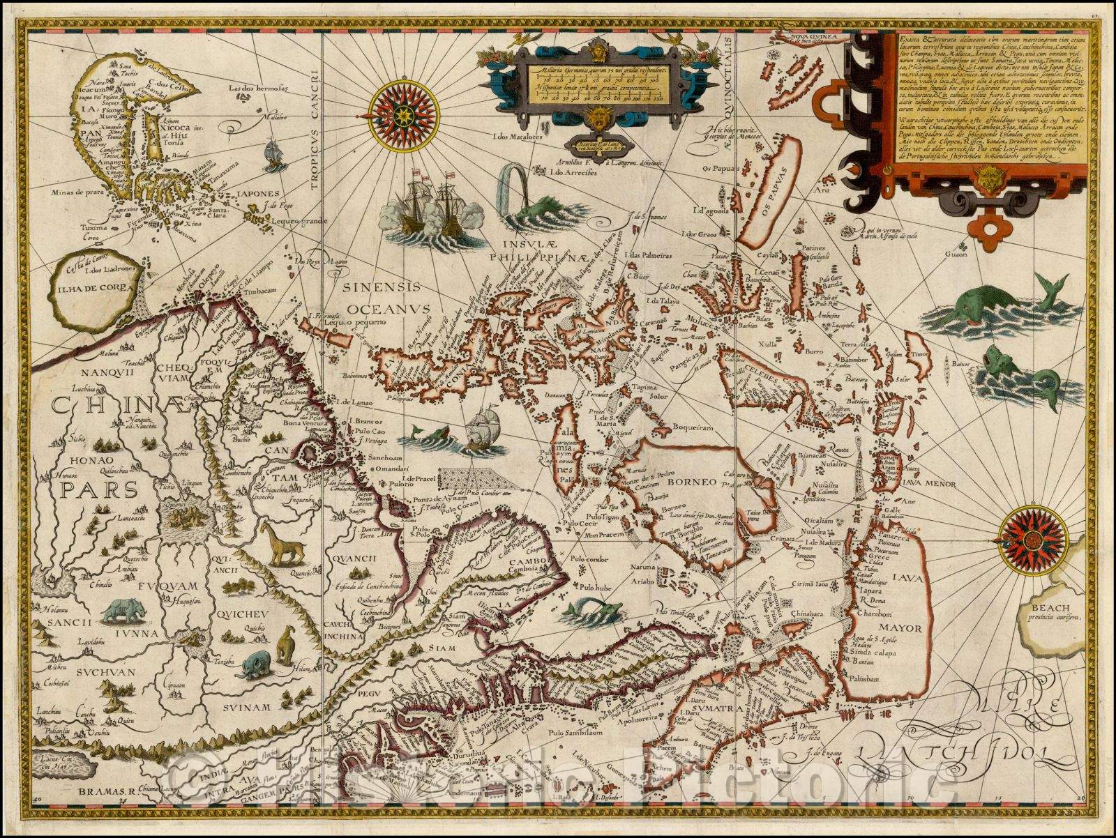 Historic Map - Exacta & Accurata Delineatio cum Orarum Maritimarum tum etjam locorum terrestrium quae in Regionibus China, 1596, Jan Huygen Van Linschoten v2