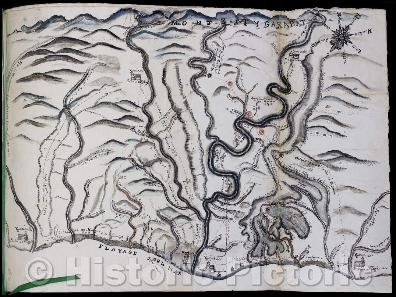 Historic Map - MANUSCRIPT DESCRIPTION OF PANAY ISLAND, PHILIPPINES].Breve descripcion de esta :: Island of Panay, Augustine Missionaries, Ramon Alvarez Junco, 1850 - Vintage Wall Art