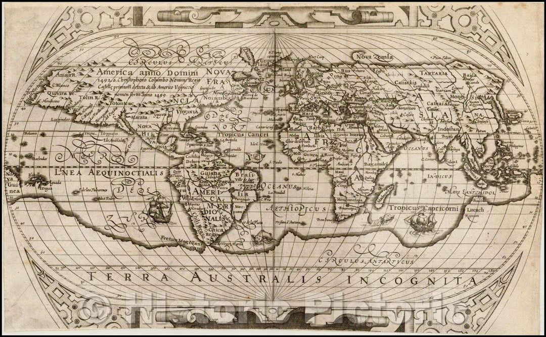 Historic Map - Map of the World, 1600, Ephraim Pagitt - Vintage Wall Art