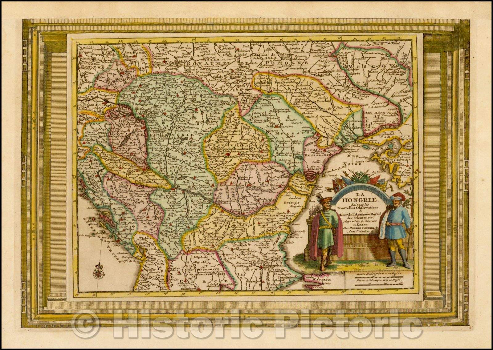 Historic Map - La Hongrie Suivant les Nouvelles Observations/Vander Aa's Map of Hungary, 1700, Pieter van der Aa - Vintage Wall Art