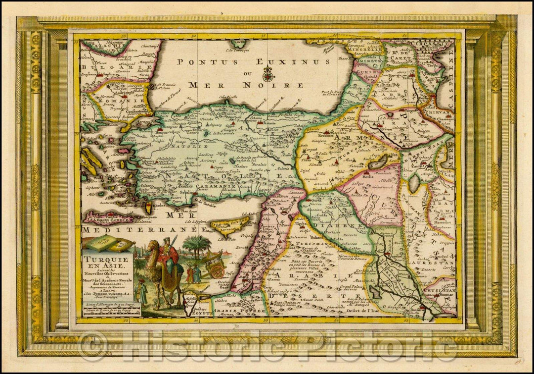 Historic Map - Turquie En Asie Suivant les Nouvelles Observations (show Cyprus) / Map of Turkey, Asia Minor, Cyprus and neighboring Regions, 1700 - Vintage Wall Art