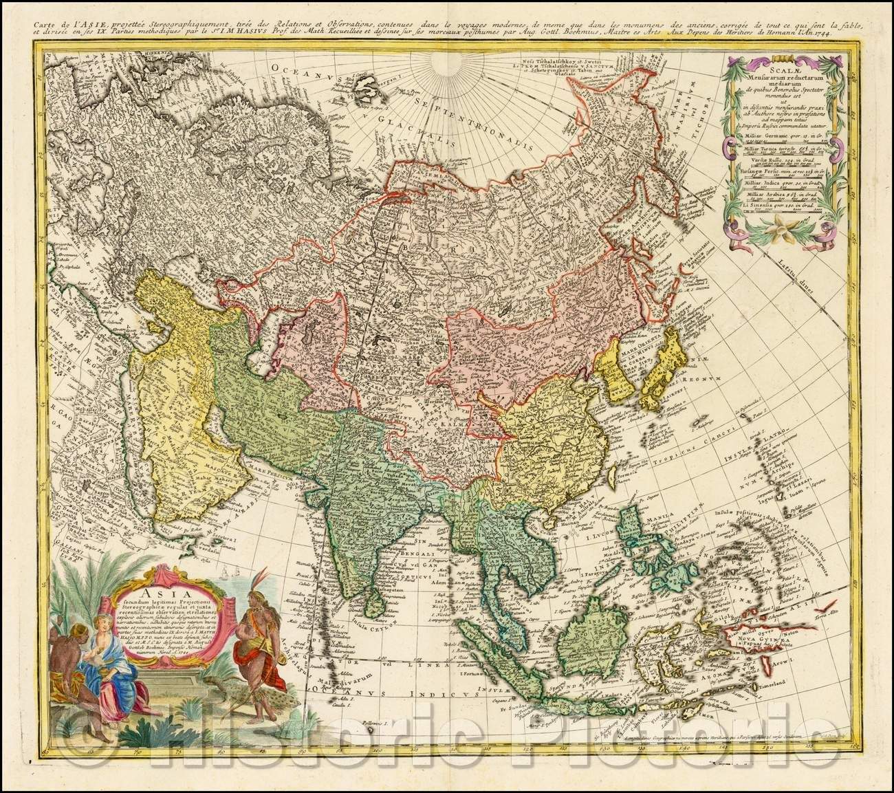 Historic Map - Asia Secundum legitimas Projectionis Stereigraphicae regulus ext juxta recentissimas obserationes et relationes, 1744, Homann Heirs v2