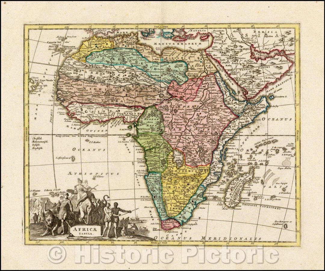 Historic Map - Africa Tabula, 1720, Christopher Weigel - Vintage Wall Art