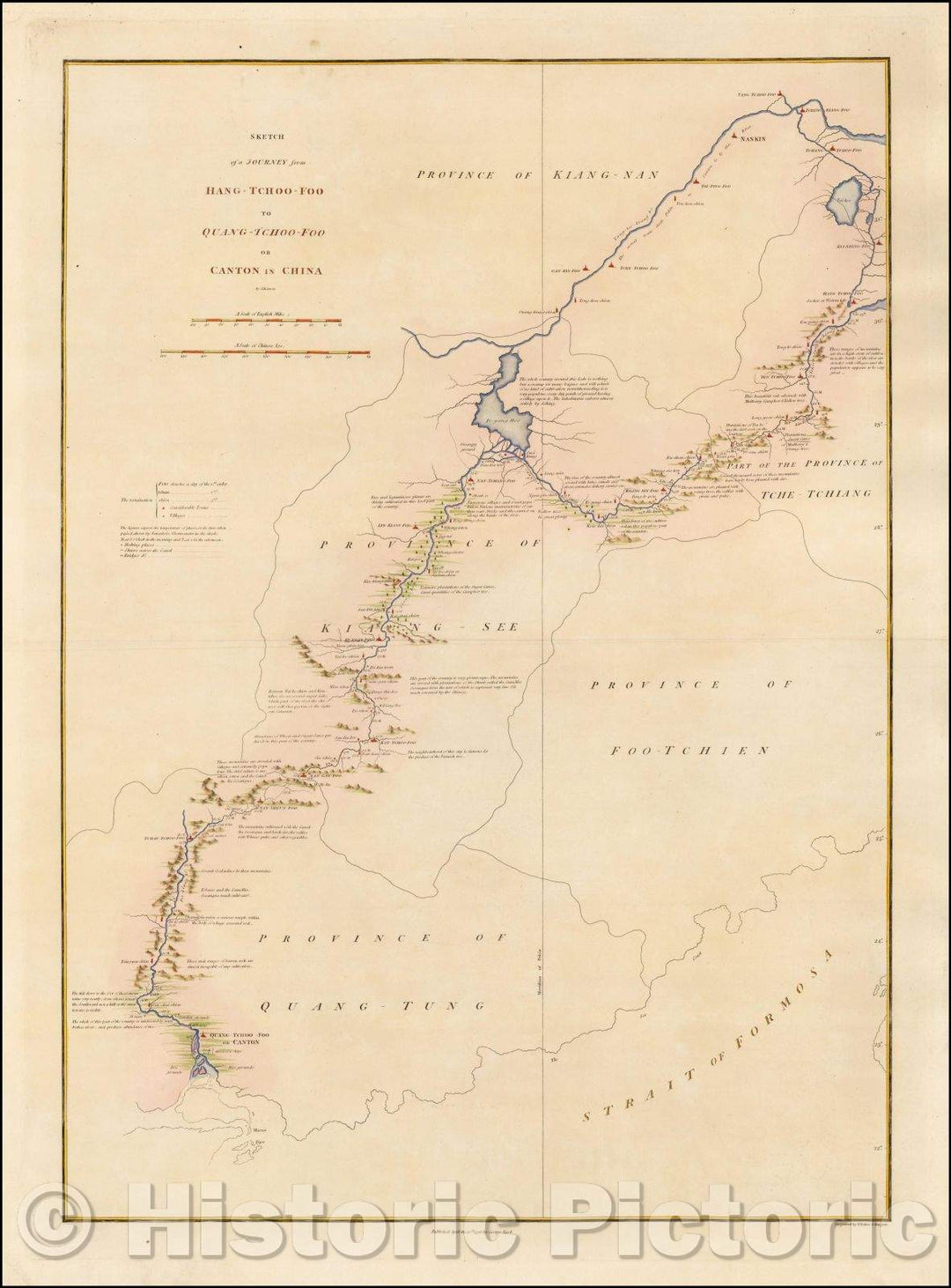 Historic Map - Sketch of A Journey from Hang-Tchoo-Foo To Quang-Tchoo-Foo or Canton in China, 1796, George L. Staunton v1