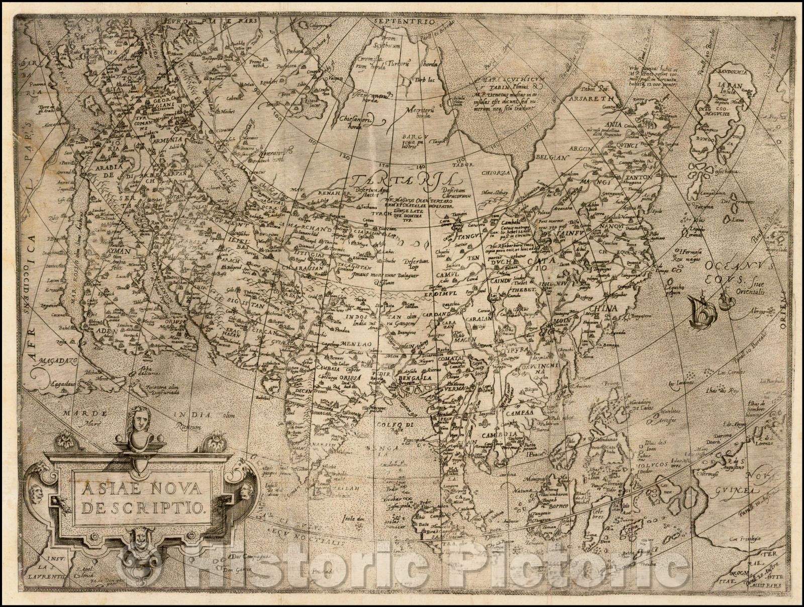 Historic Map - Asiae Nova Descriptio, 1603, Hernando de Solis - Vintage Wall Art