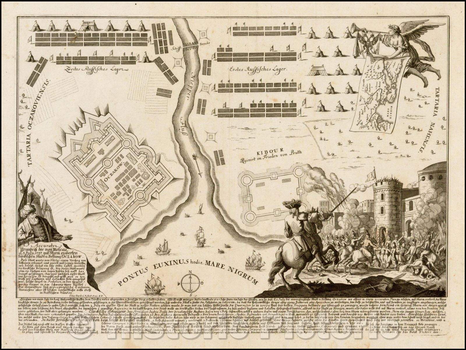 Historic Map - Accurater Grundri?der von Moscau :: Accurater plan view of the of Moscow, 1740 - Vintage Wall Art