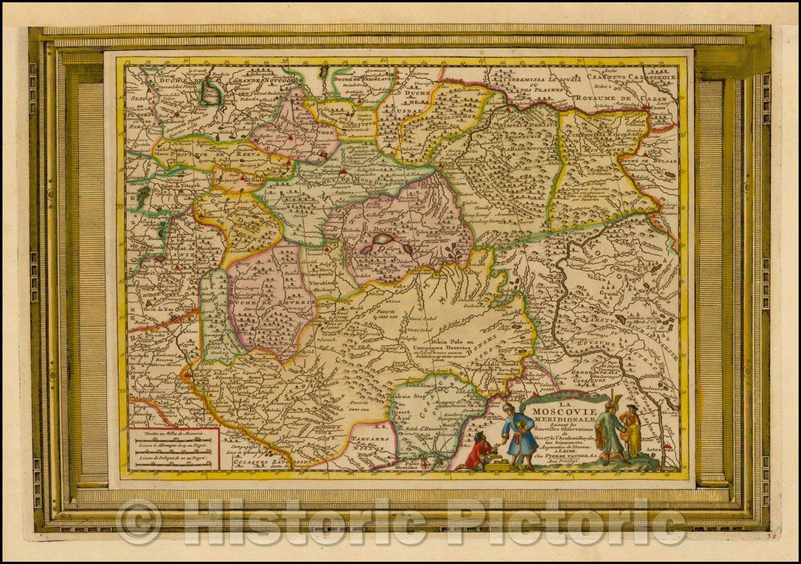 Historic Map - La Moscovie Meridionale Suivant les Nouvelles Observations :: Vander Aa's of the Southern part of Russia and Ukraine, 1700, Pieter van der Aa - Vintage Wall Art