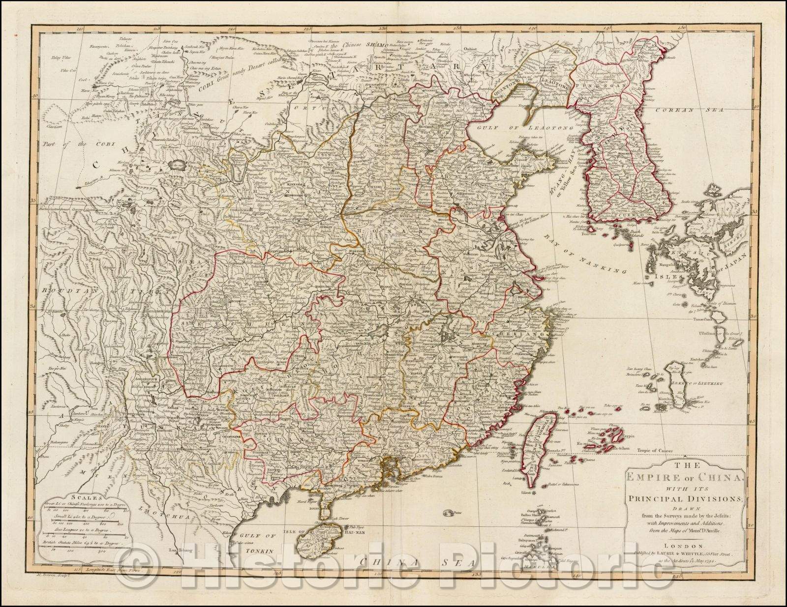 Historic Map - The Empire of China with its Principal Divisions, 1794, Laurie & Whittle v2