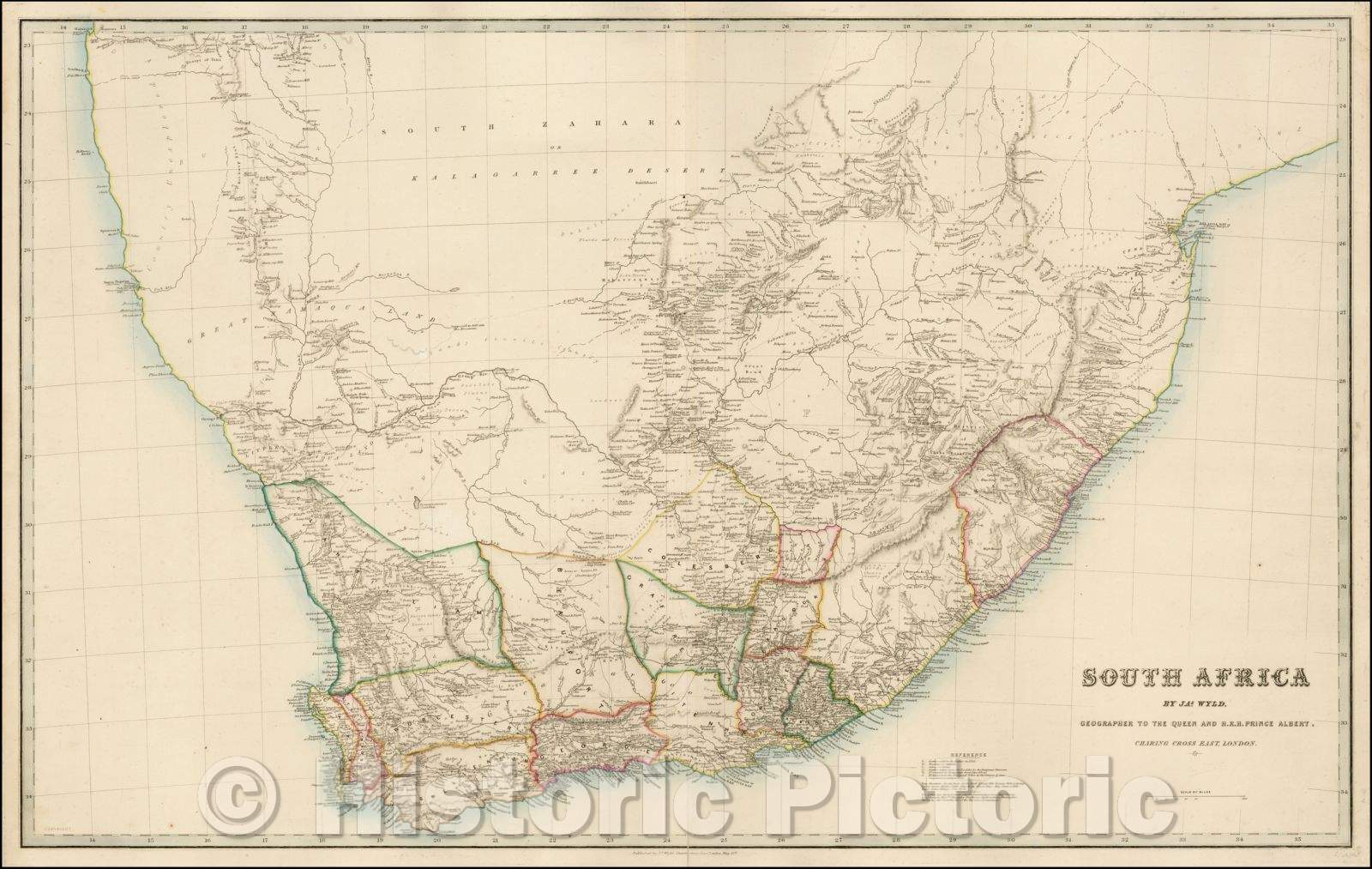 Historic Map - South Africa, 1843, James Wyld - Vintage Wall Art