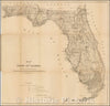 Historic Map - Map of the State of Florida Showing the Progress of the Surveys, 1860, U.S. General Land Office - Vintage Wall Art