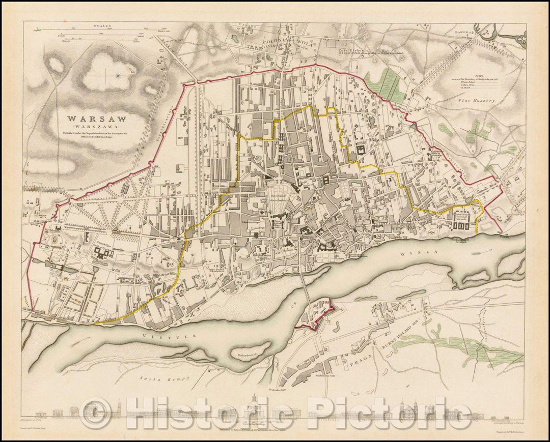 Historic Map - Warsaw Warszawa, 1831, SDUK v5