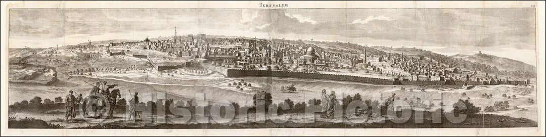 Historic Map - Jerusalem, 1698, Cornelis De Bruyn - Vintage Wall Art