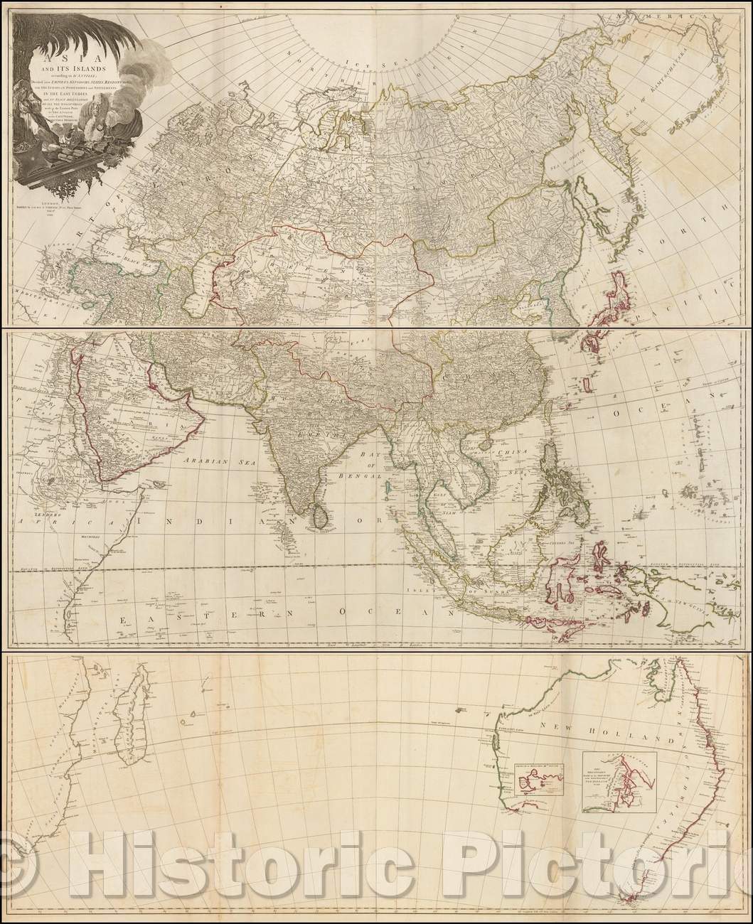 Historic Map - Asia and its Islands according to D'Anville; Divided into Empires, Kingdomes, States, Regions, 1799, Richard Holmes Laurie - Vintage Wall Art