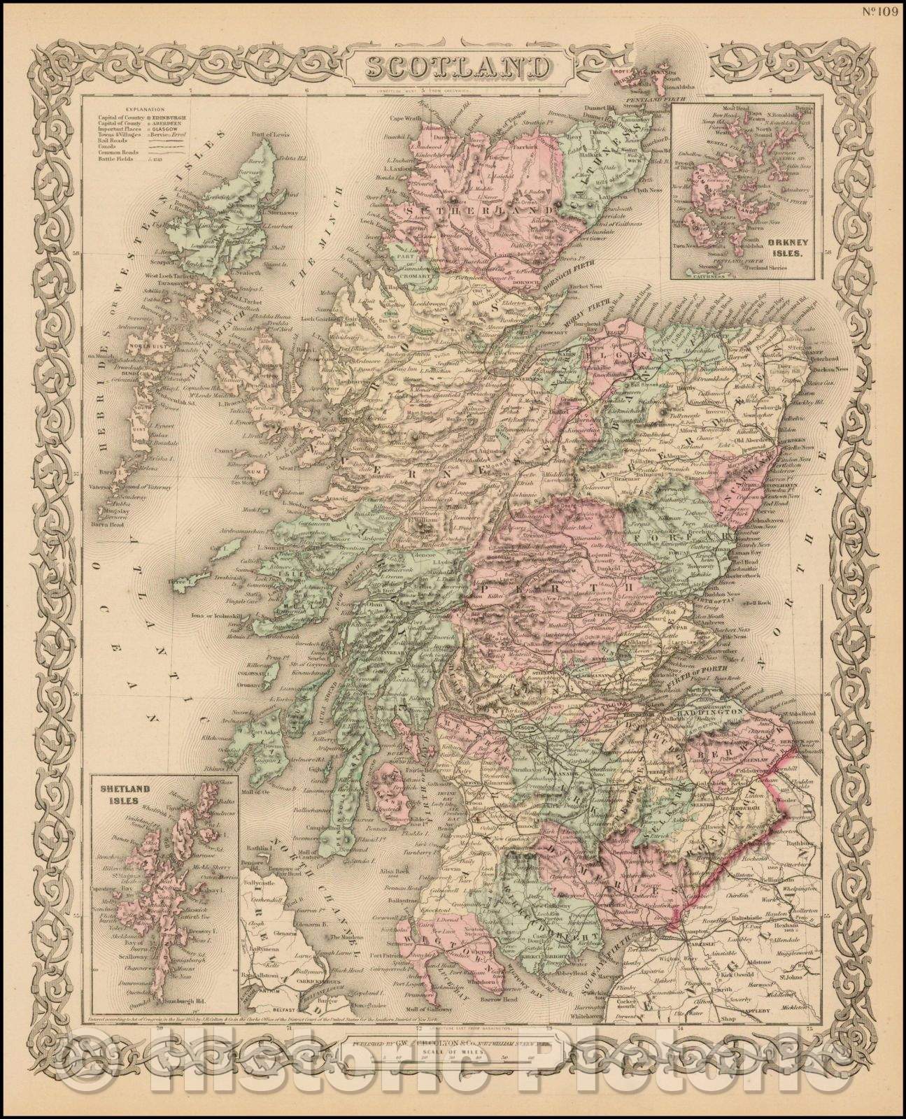 Historic Map - Scotland, 1868, Joseph Hutchins Colton v3