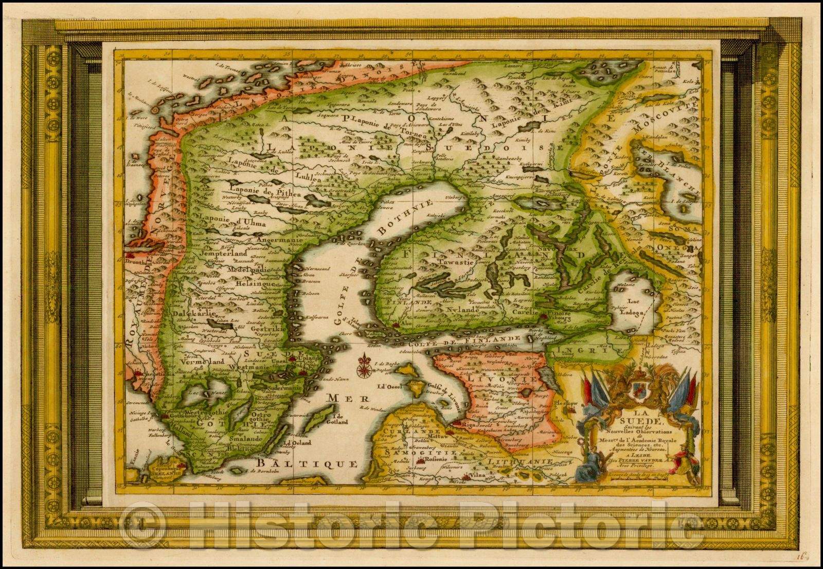 Historic Map - La Suede Suivant les Nouvelles Observations/Vander Aa's Map of Scandinavia and the Baltic Regions, 1700, Pieter van der Aa - Vintage Wall Art